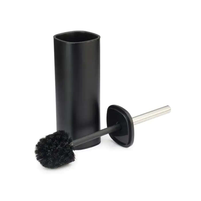 Toilet Brush Holder Set, Square, Black, Stainless Steel Inner