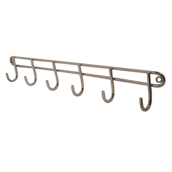 6 Hook Utility Rack, Chrome Plated