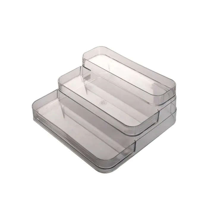 Storage Rack, 3 Tier, Stepped, Transparent, 266mm x 244mm x 103mm
