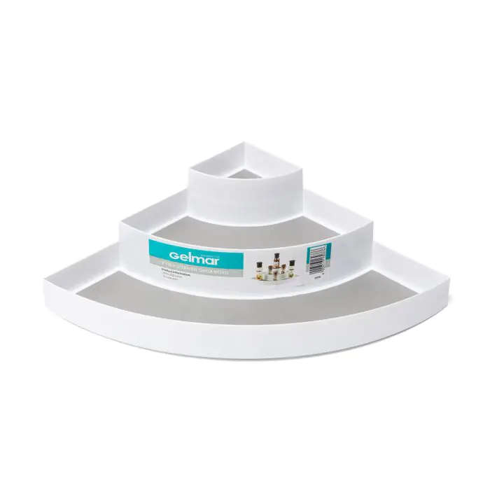 Corner Shelf Organiser, 3 Tier, White