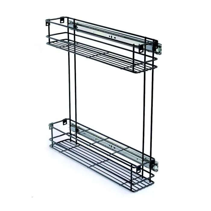 Base Mounted Pull Out, 3 Tier, Black, 150 Unit