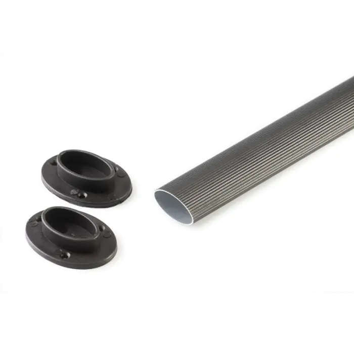 Oval Rail, Aluminium, Black, 1.5 Meter, Includes Holders