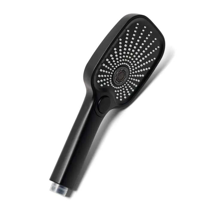 Hand Shower, 3 Function, Square, Black