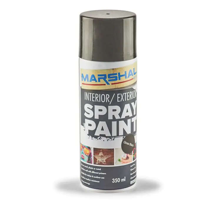 Marshal Spray Paint, Gloss Black, 350ml