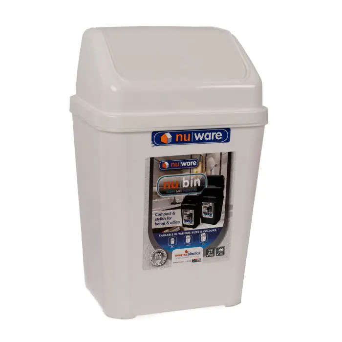 Flip Top Bin, White, 4L