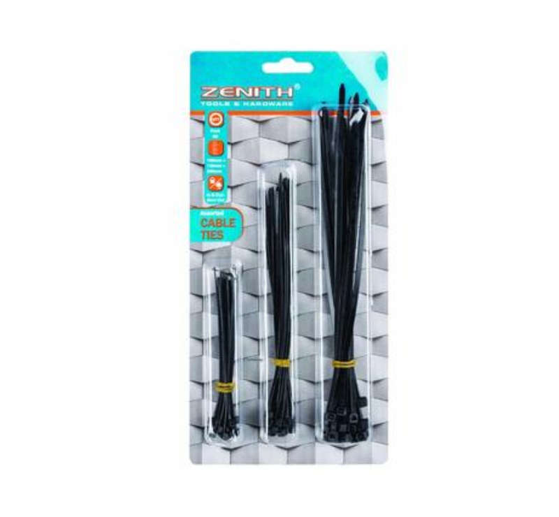 Cable-Ties 100/150/200Mm Blk 60'S Zenith