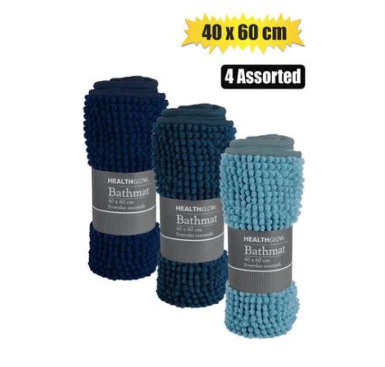 Bathmat Chenille 40X60Cm Asstd