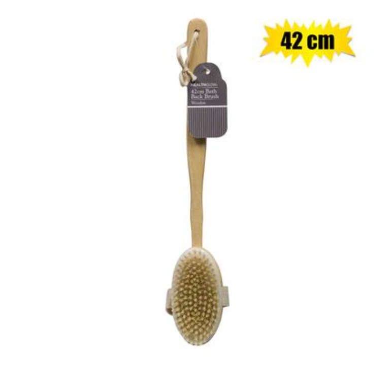 Bath Basics Bristle Brush Wdn Hndle 42Cm