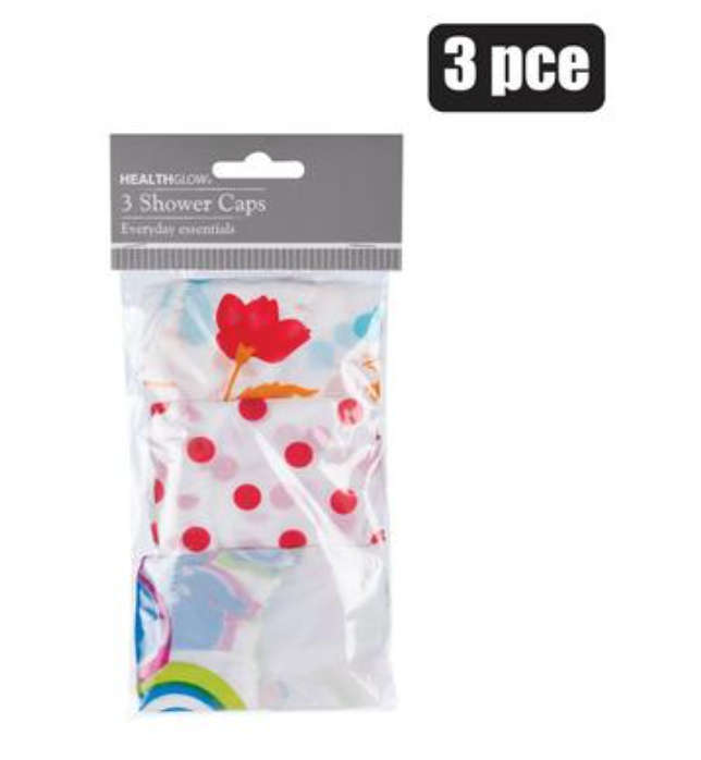 Shower Cap Pvc Asstd 3Pce