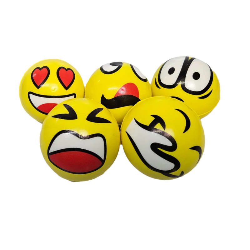 Pack of 5 Novelty Emoji Stress Balls