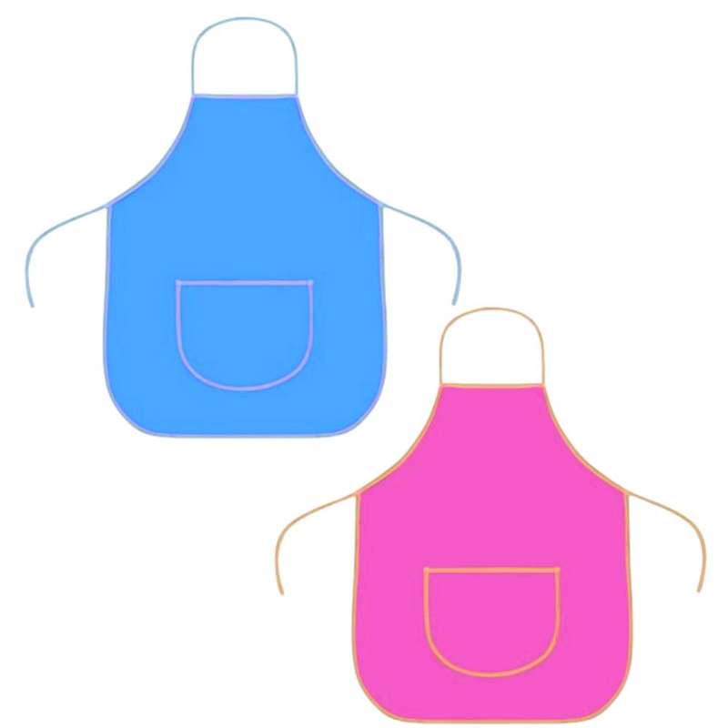 2-Pack Plastic Kids Apron (Pink and Blue)