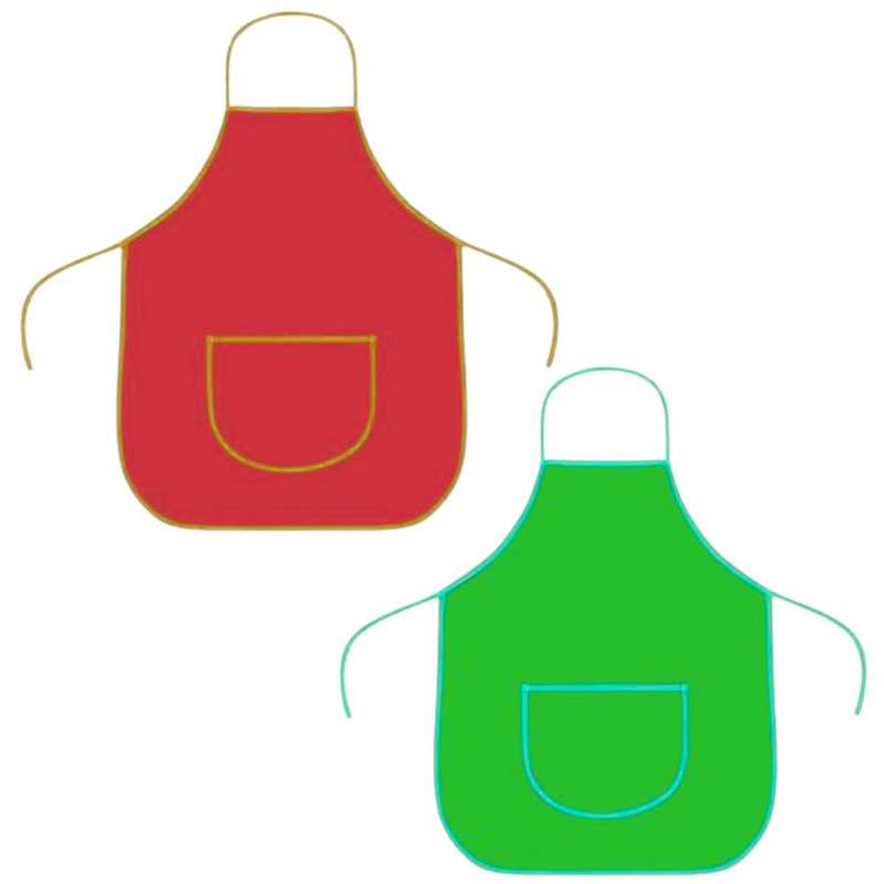 2-Pack Plastic Kids Apron (Red and Green)