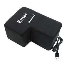CREATIVE 2 IN 1 USB ENTER KEY BUTTON WITH FORM NAP PILLOW-STRESS RELIEF