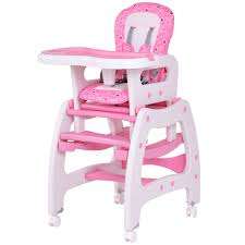 3 in 1 Baby High Chair Convertible Play Table Seat Booster Toddler Feeding Tray