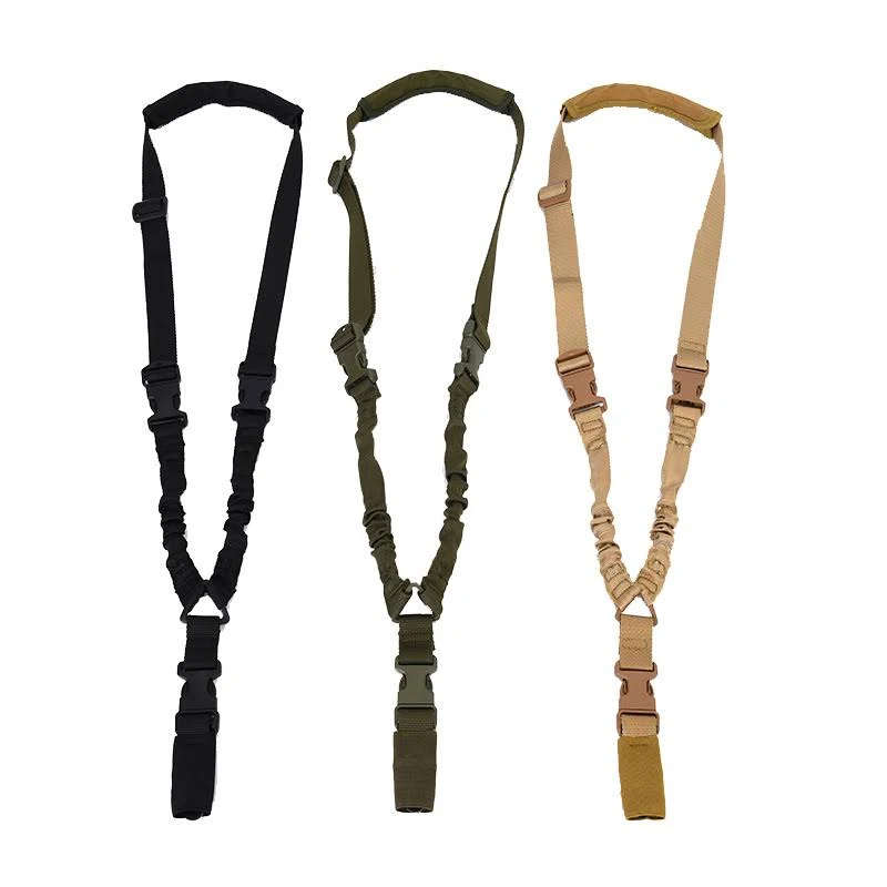 ONE POINT RIFLE SLING TACTICAL GUN SLING SHOULDER BELT STRAP (BLACK)
