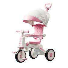 Pink Multi-Functional Kids Tricycle with Guardrail