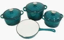Cast Iron Pots MM101 Non-Stick Coated Cast Iron Cookware Set  (7 - Piece)