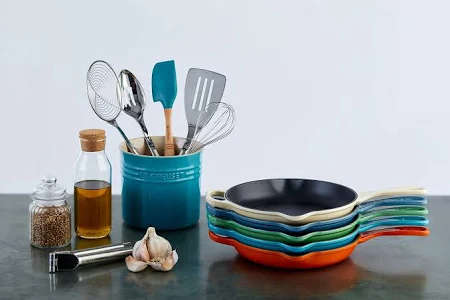 Round Signature Cast Iron Skillet Enamel Round Pan - Orange