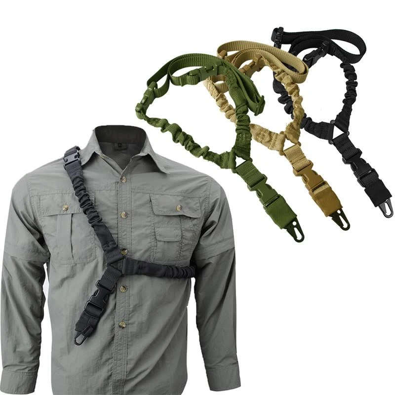 Single Point Rifle Rope Military Sling Shoulder Strap Adjustable -BLACK