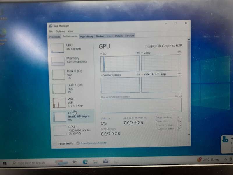 Dell AlienWare 15 R3 "Core i7" 2.8GHz 16GB RAM 1TB HDD And 128GB SSD Cracked Casing Black (12 Mon...