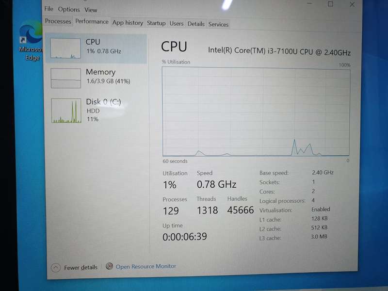 Dell Inspiron 13 5000, 2.40GHz, "Core i3-100U", 4GB RAM, 1TB HDD, Grey