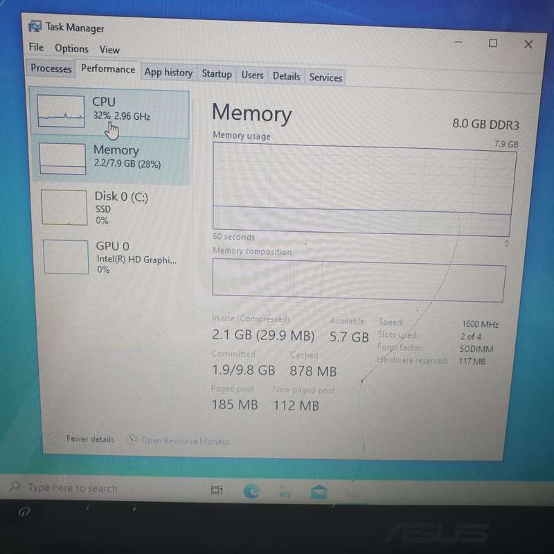 Asus Vivobook S551L, 1.80GHz , "Core i7-4500U", 8GB RAM, 500GB SSD, Cracked Screen, Gray