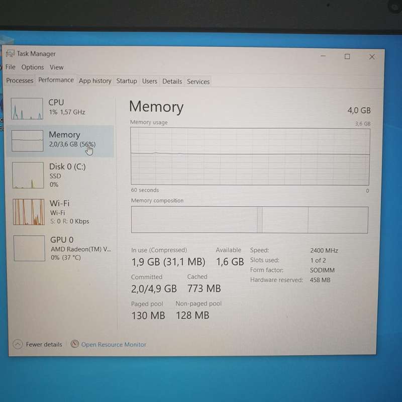 Lenovo IdeaPad 330-15ARR "Ryzen 5" 2.00GHz 4GB RAM 128GB SSD Damage Casing Black (3 Month Warranty)