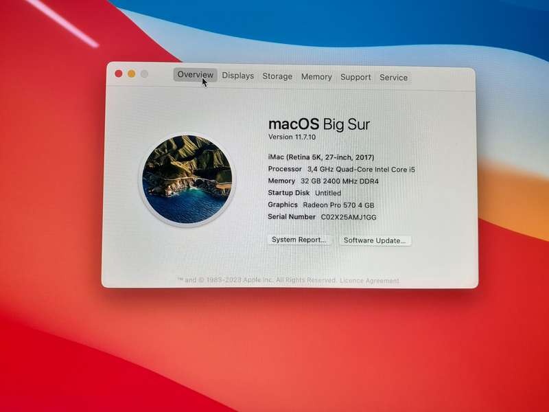 iMac 27-Inch "Core i5" 3,4GHz (5K, Mid-2017) 32GB RAM 1TB HDD - Minor Crack - Silver (12 Month Wa...
