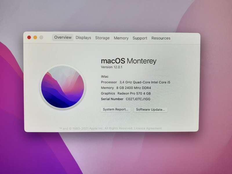 iMac 27-Inch "Core i5" 3.4 GHz (5K, Mid-2017) 8GB RAM 2TB HDD Cracked Screen Silver (6 Month Warr...