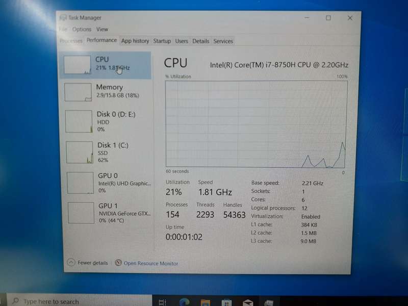 Dell G5 5587 "Core i7" 2.2GHz 16GB RAM 1TB HDD Bad Battery Black