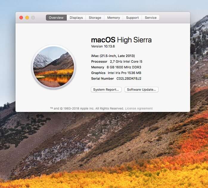 iMac 21.5-inch Core i5 2.7GHz (Late 2013) 8GB RAM 512GB HDD Cracked LCD Silver (3 Month War...