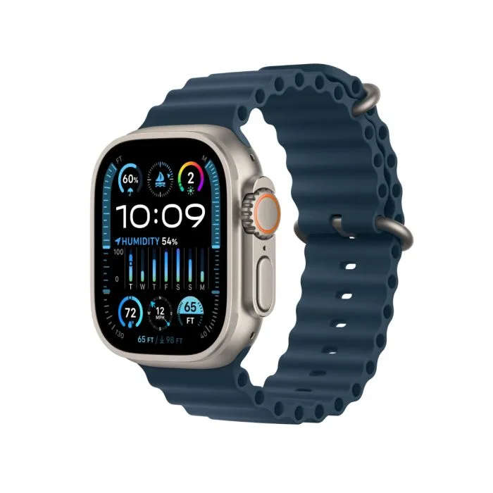Apple Watch Ultra 49mm LTE Natural Titanium (12 Month Warranty) - With Midnight Ocean Straps