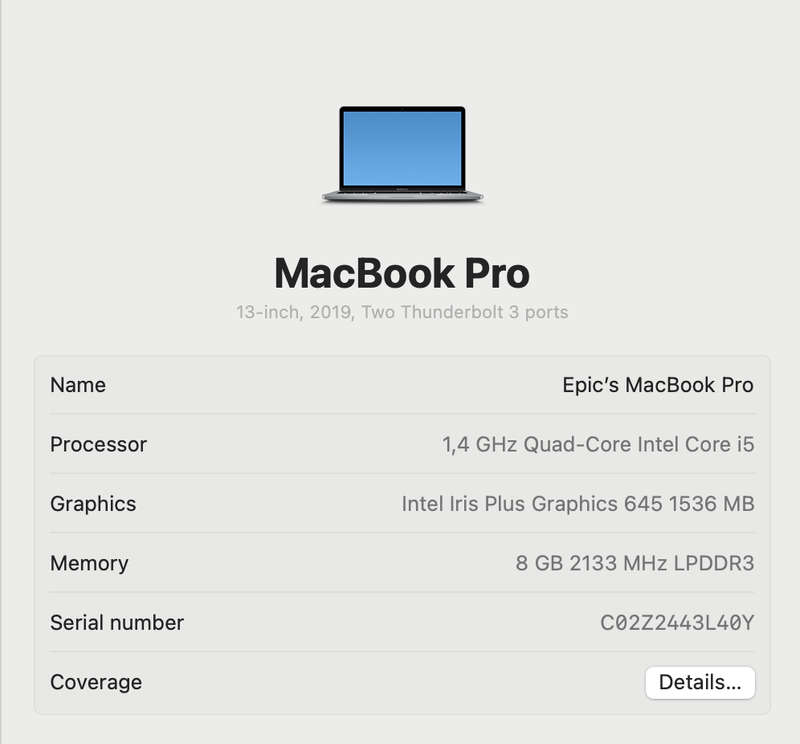MacBook Pro 13-Inch "Core i5" 1.4GHz (TouchBar,2019) 8GB RAM 128GB SSD |Cracked LCD Panel| Space ...