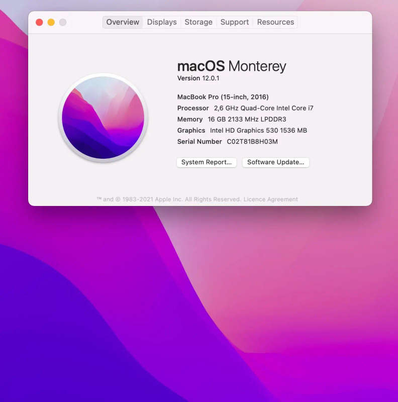 MacBook Pro 15-Inch "Core i7" 2.6GHz (Touch/Late 2016) 16GB RAM 256GB SSD Cracked LCD Silver (6 M...