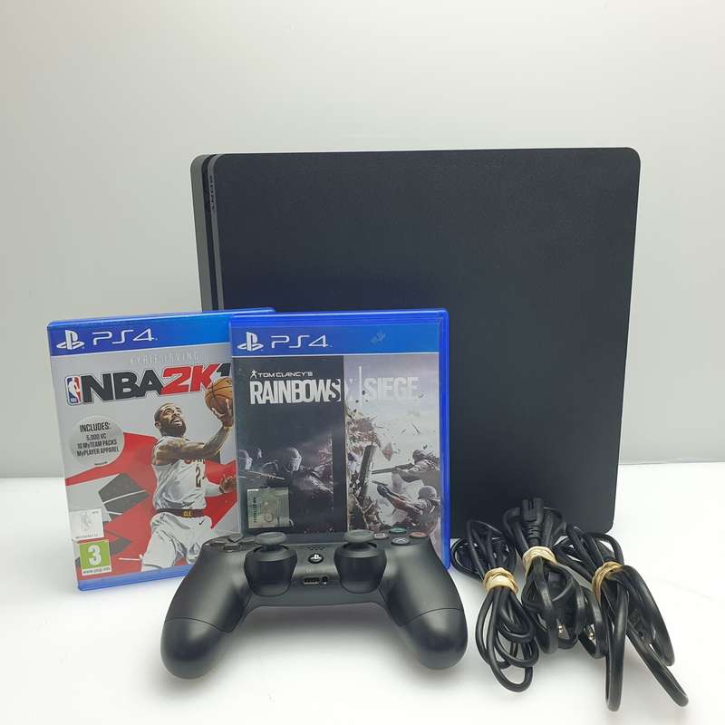 PlayStation 4 Slim 500GB Black + HDMI Cable + Power Cable + 2 Games (3 Month Warranty)