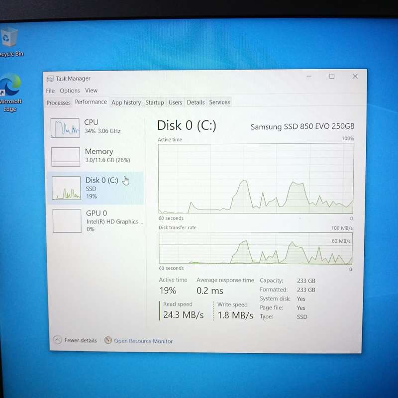 Dell Latitude 5580 "Core i5" 2.50GHz 12GB RAM 256GB SSD Faulty Battery Black