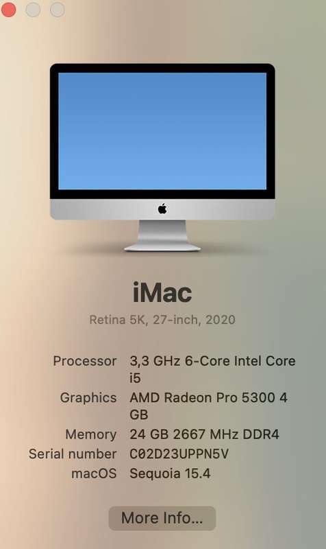 iMac 27-Inch Core i5 3.3GHz (Retina 5K, 2020) 24GB RAM 512GB SSD LCD Burn Silver (12 Month ...