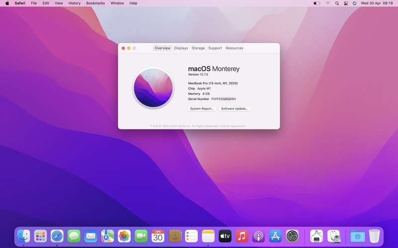 MacBook Pro "M1" 13-Inch 8 GPU/CPU (2020) 8GB RAM 512GB SSD Silver (12 Month Warranty)