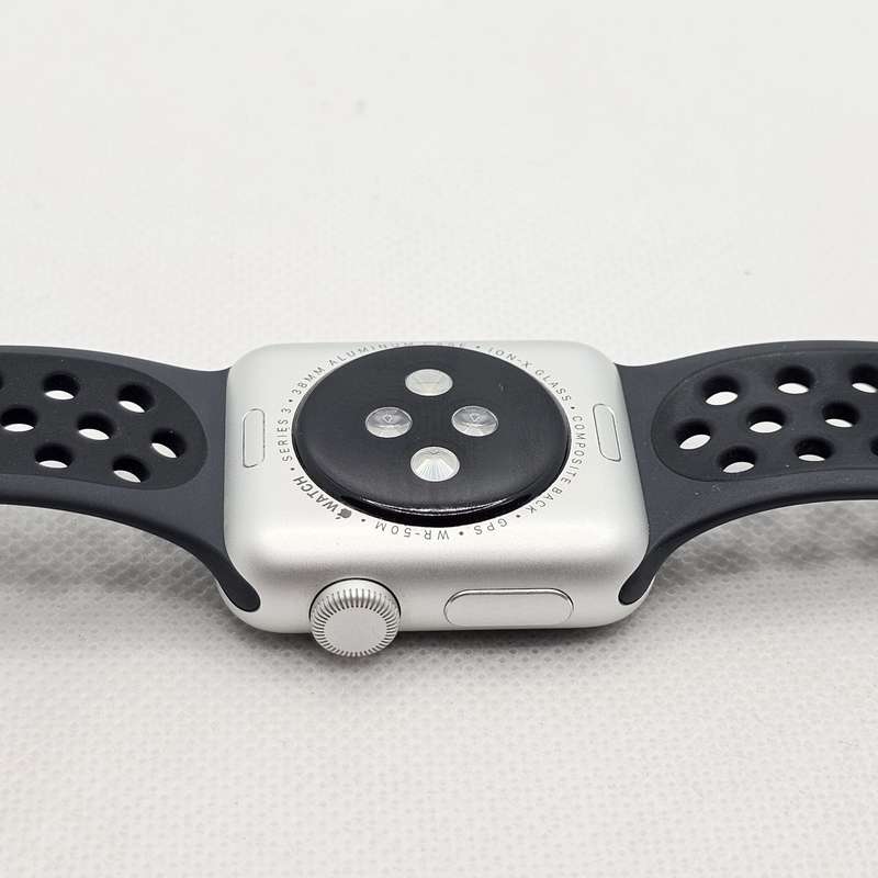 Apple Watch Series 3 38mm GPS Only Silver  With Black Nike Straps