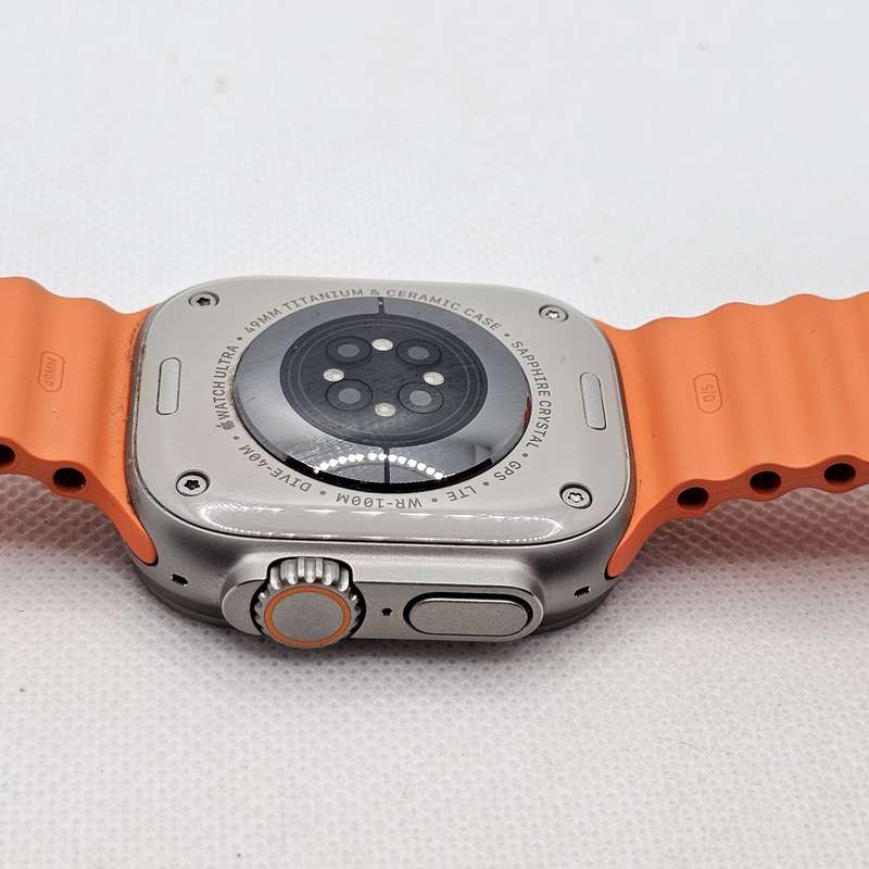 Apple Watch Ultra 2 49mm LTE Natural Titanium (12 Month Warranty)  With Orange Ocean Straps