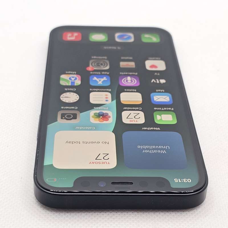 iPhone 12 Mini 64GB No Face ID And Bright Spots Black (3 Month Warranty) + Screen Protector Bundl...