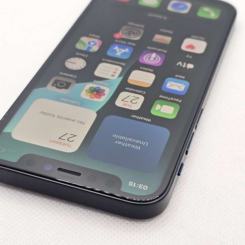 iPhone 12 Mini 64GB No Face ID And Bright Spots Black (3 Month Warranty) + Screen Protector Bundl...