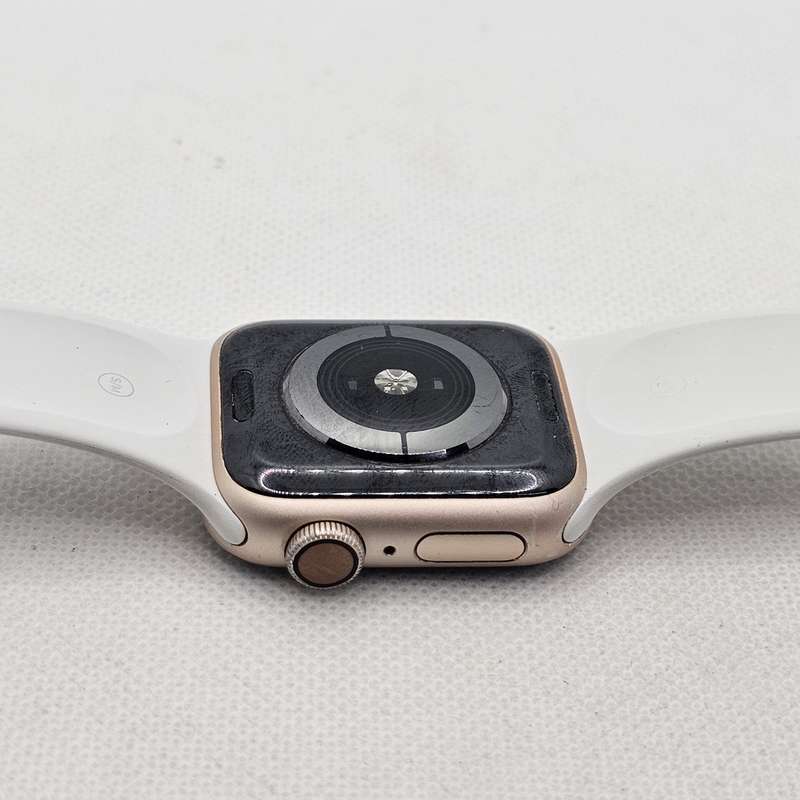 Apple Watch Series 4 40mm GPS Only Cracked Screen Rose Gold  With White Straps
