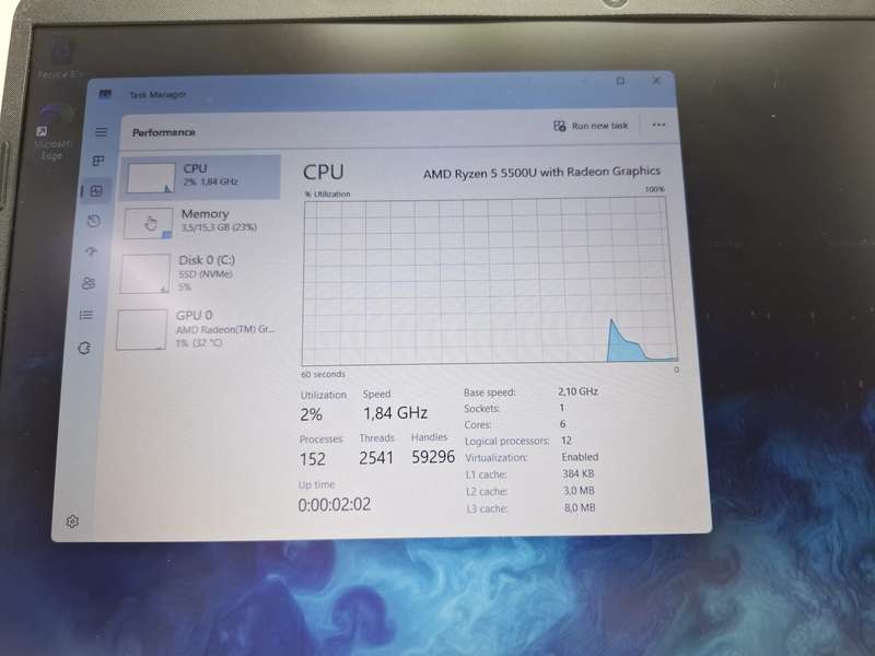 HP 15-Inch 15s-eq2002ni "Ryzen 5" @ 2.10GHz 16GB RAM 512GB SSD Silver (6 Month Warranty