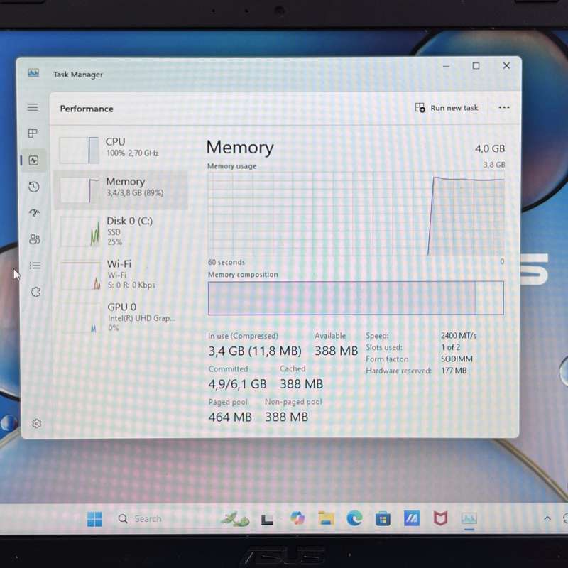 Asus X515M 4GB RAM 256GB SSD Silver (6 Month Warranty)