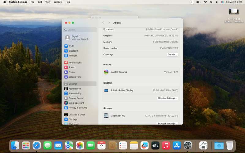 MacBook Air "Core i5" 13-Inch 8GB RAM 128GB SSD (2019) Space Gray