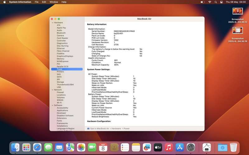 MacBook Air "M1" 8GPU/8CPU 8GB RAM 256GB SSD 13-Inch (2020) Silver (12 Month Warranty)