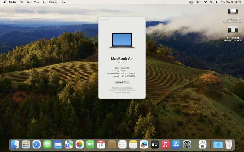 MacBook Air "M1" 8CPU/7GPU 13-Inch 8GB RAM 256GB SSD (2020) Silver (12 Month Warranty)