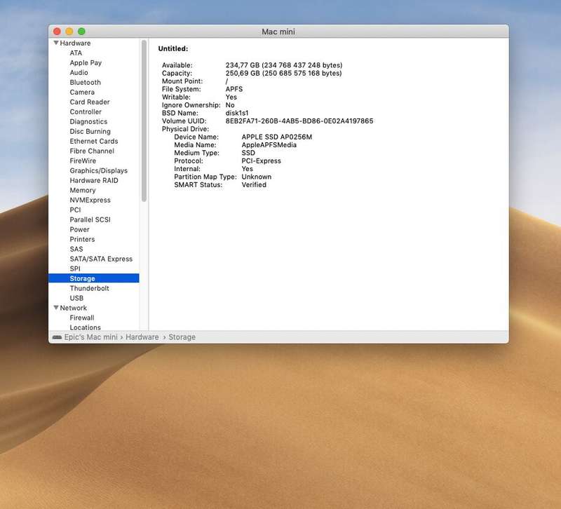Mac Mini "Core i5" (Late 2018) 8GB RAM 256GB SSD Silver