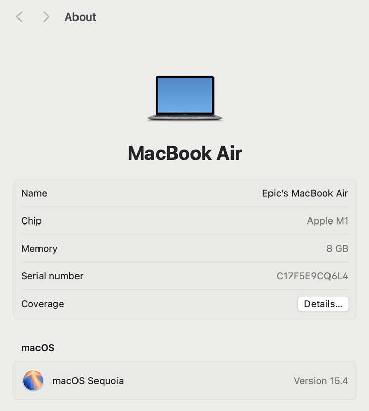 MacBook Air 13-Inch "M1" 8CPU/7GPU (2020) 8GB RAM 256GB SSD Silver (12 Month Warranty)